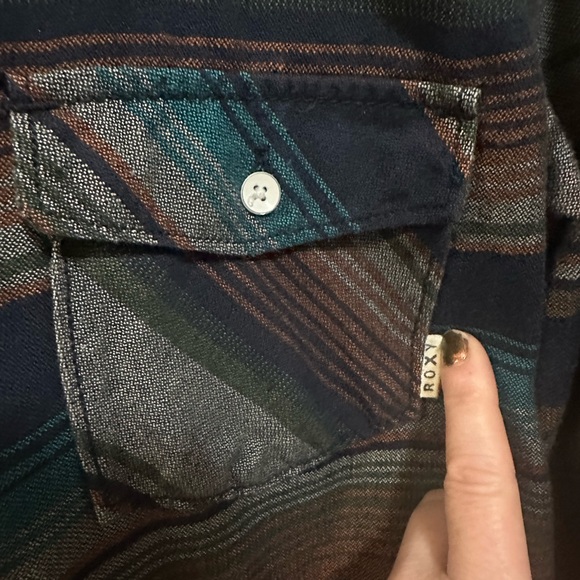 Roxy Flannel XS great condition! Blue/Grey/Brown - Picture 3 of 5